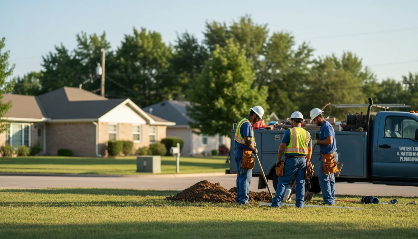 Residential water line and bathroom plumbing service in Wesley, AR